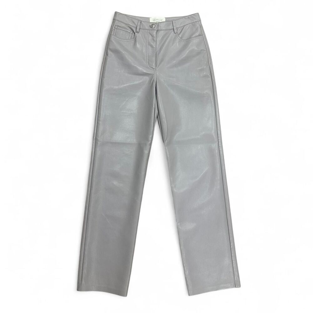 Aritzia Wilfred Melina Vegan Leather Pants High-Rise Straight Leg Size 4